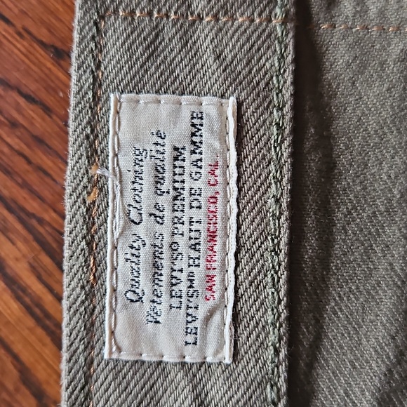 Levi's 501 93 Moss Green Cotton Non Stretch Straight Leg Jeans 36x31 - Picture 12 of 16